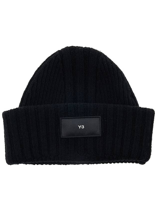 Logo Knit Beanie Black - Y-3 - BALAAN 2