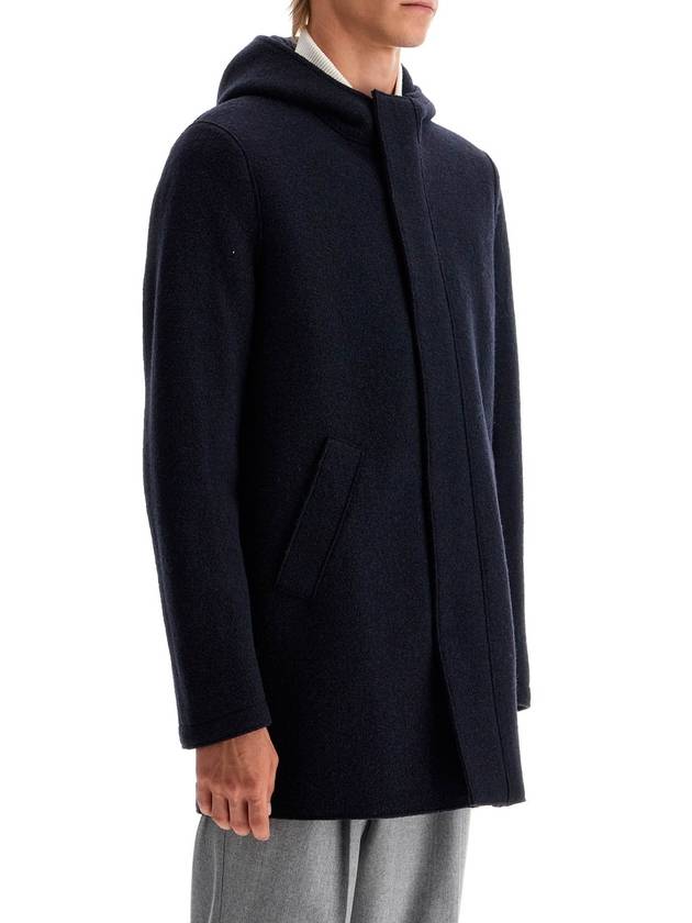 hooded wool coat in boiled wool - HARRIS WHARF LONDON - BALAAN 2