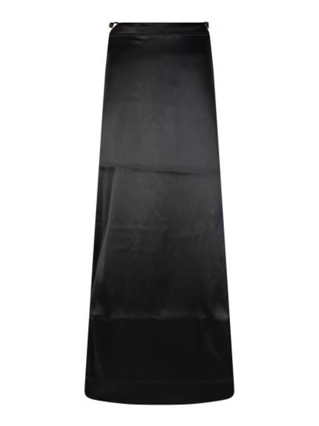 Double Satin Maxi H-Line Skirt Black - GANNI - BALAAN 2