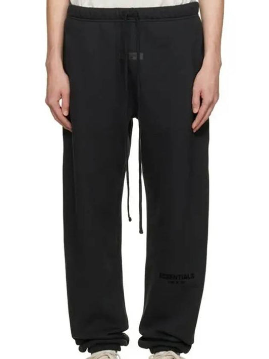 Essential Drawstring Logo Patch Black Cotton Lounge Jogger Pants - FEAR OF GOD ESSENTIALS - BALAAN 1