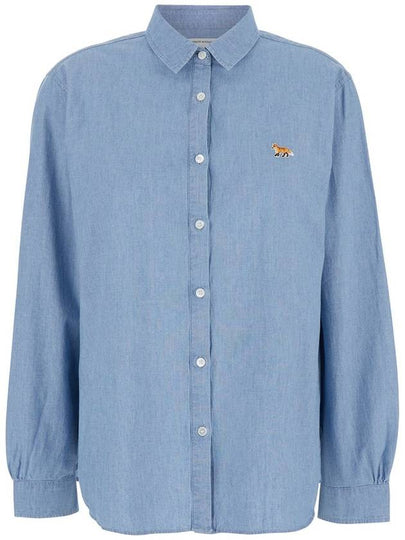 Baby Fox Classic Long Sleeve Shirt Blue - MAISON KITSUNE - BALAAN 2