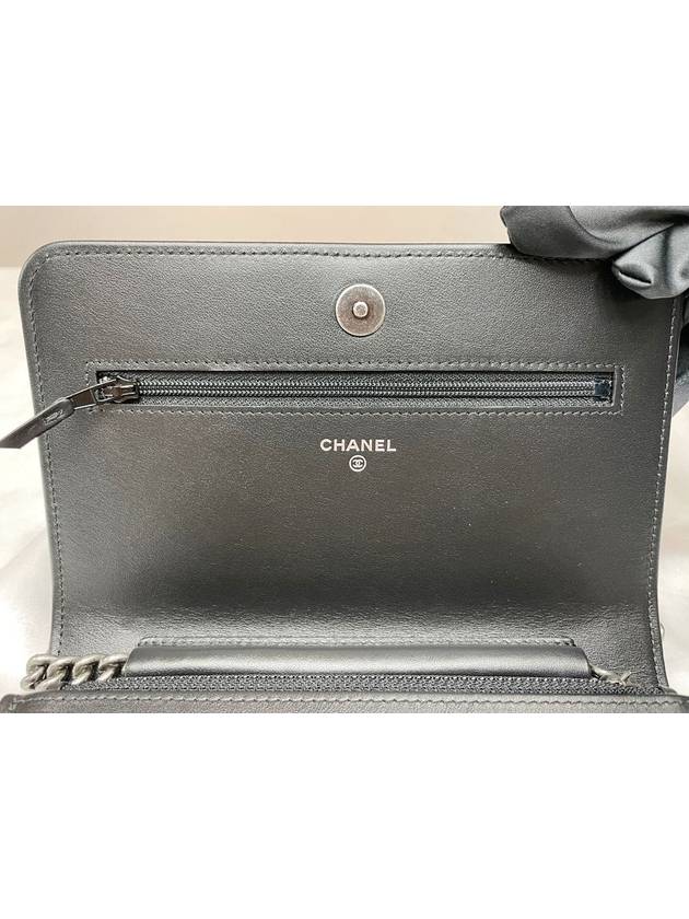 Boy  Cossbody Bag Grained Calfskin Ruthenium Black - CHANEL - BALAAN 7