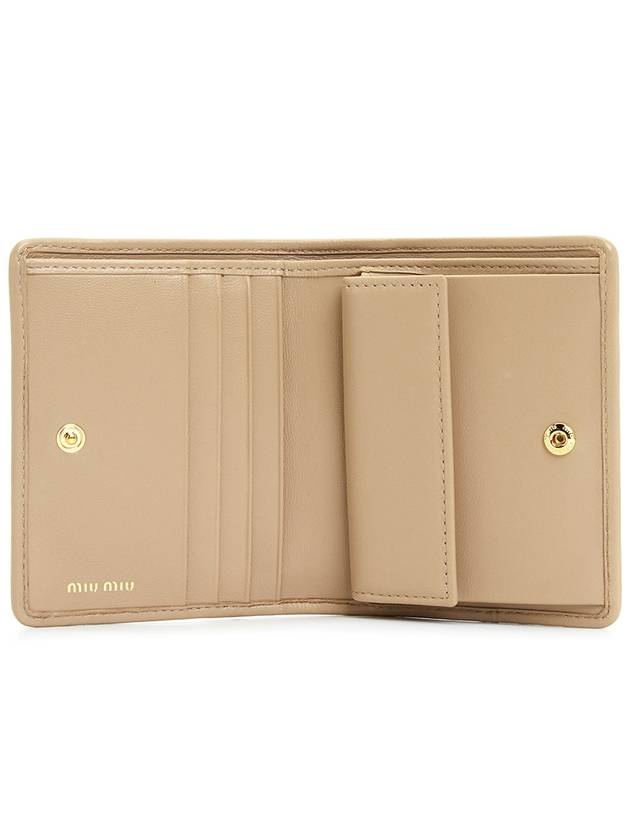 Matelasse Leather Half Wallet Beige - MIU MIU - BALAAN 5