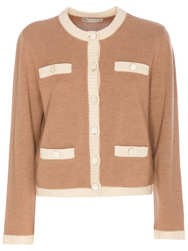 Kendra Cardigan Camel Heather French Cream - TORY BURCH - BALAAN 2