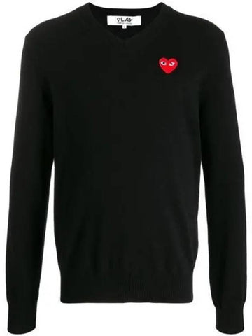 23FW AZ N002 Red Heart Logo Patch Sweater 1006429 - COMME DES GARCONS - BALAAN 1