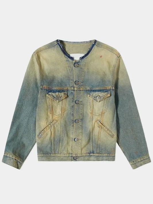 Decurtiqu Collar Denim Jacket Blue - MAISON MARGIELA - BALAAN 2