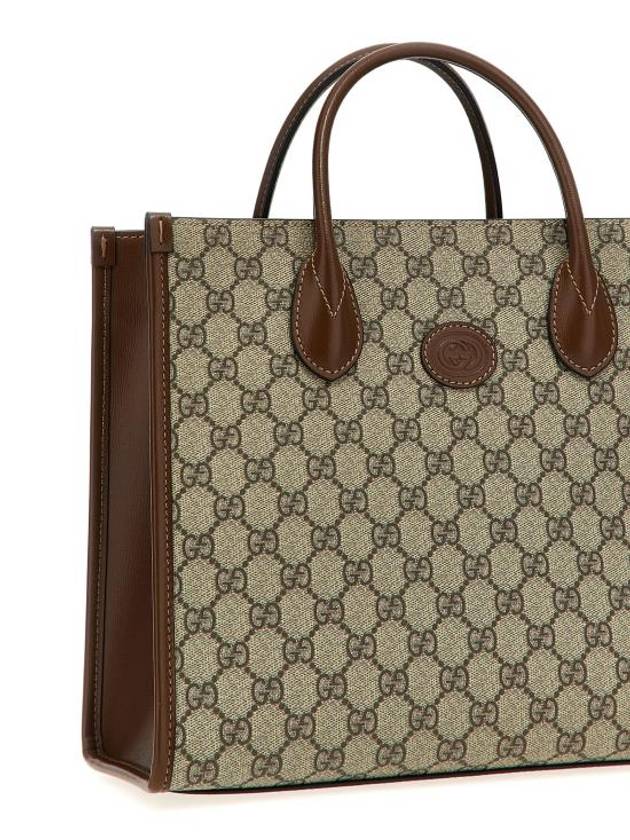 GG Small Tote Bag Beige Ebony - GUCCI - BALAAN 4