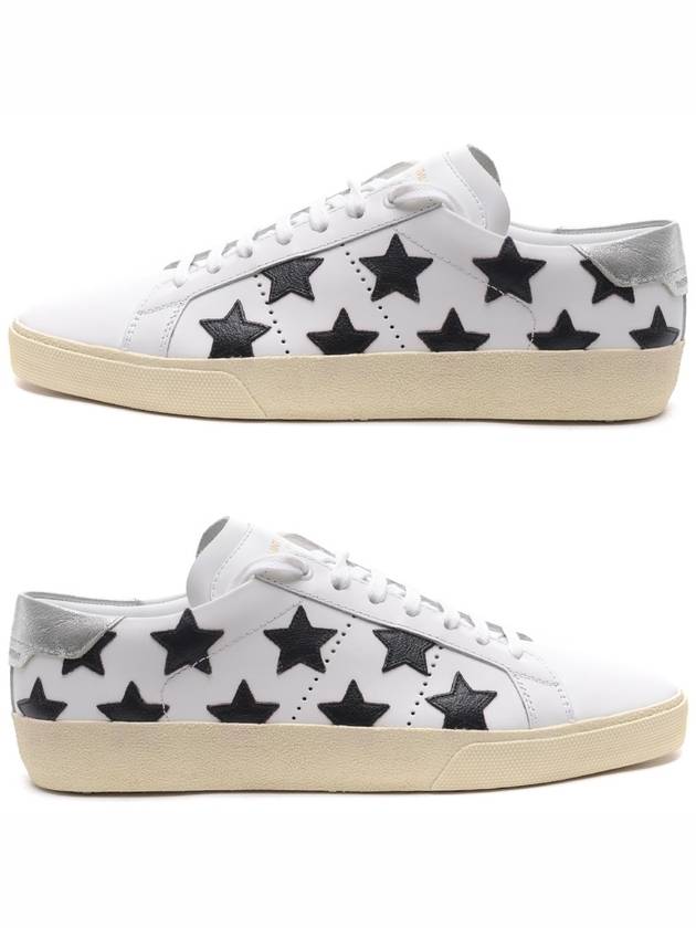 Men's Star Leather Patch Sneakers 421572_CN640_9274_17S - SAINT LAURENT - BALAAN 1