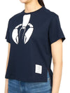 Women's Lobster Icon Short Sleeve T-Shirt Navy - THOM BROWNE - BALAAN 3