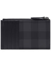 Check Zip Card Wallet Grey - BURBERRY - BALAAN 5