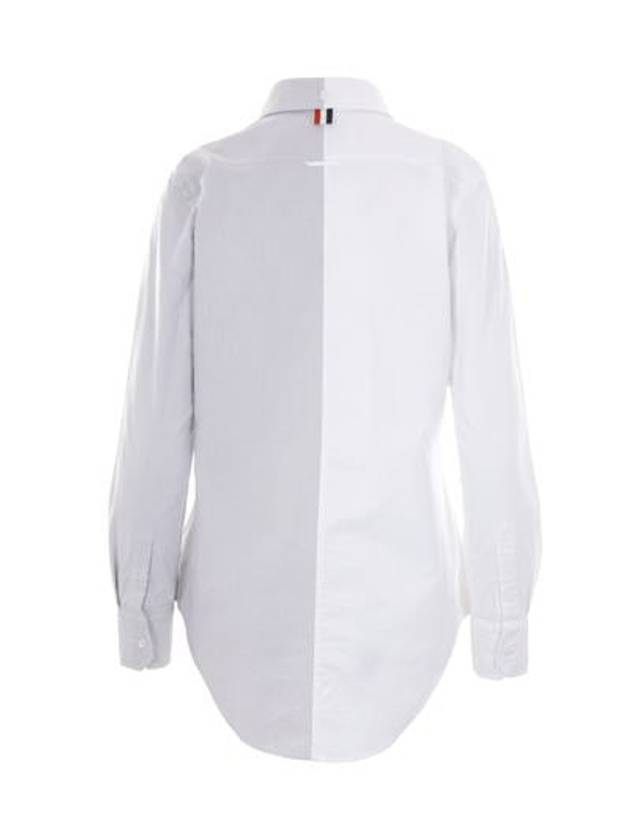 Two tone long sleeve shirt white - THOM BROWNE - BALAAN 5