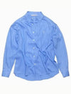 Embroidered Logo Stripe Long Sleeve Shirt Blue - ACNE STUDIOS - BALAAN 2