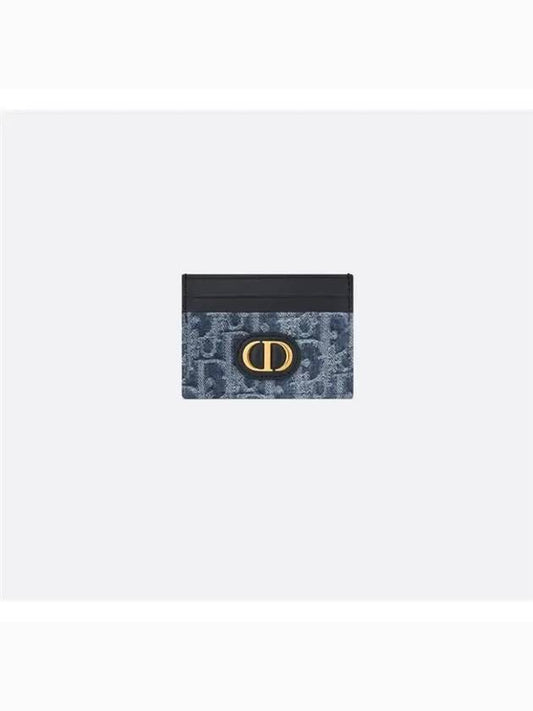 30 Montagne 5 Slot Denim Card Wallet Blue - DIOR - BALAAN 2