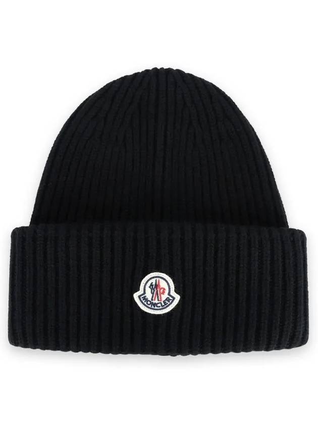 Wool Cashmere Beanie Black - MONCLER - BALAAN 3