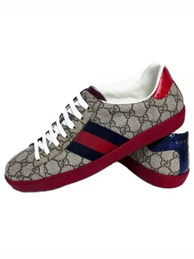 Ace GG Supreme Low Top Sneakers Beige Ebony - GUCCI - BALAAN 2