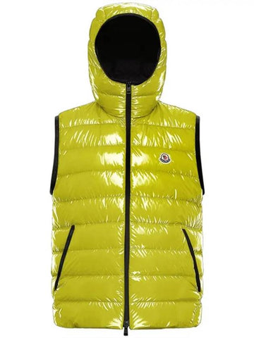 Raffle Padded Hooded Vest Lime - MONCLER - BALAAN 1