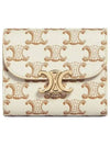 Triomphe Canvas Small Bicycle Wallet White Tan - CELINE - BALAAN.