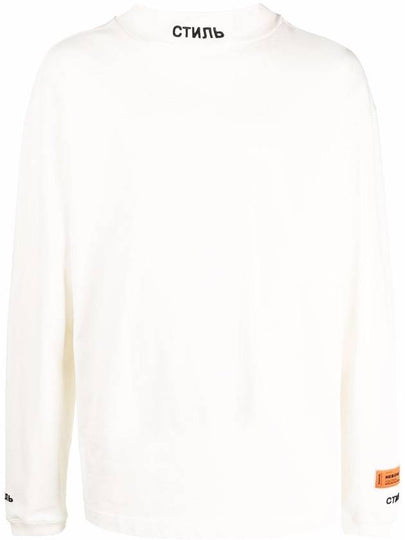 Mock Neck Long Sleeve T-Shirt White - HERON PRESTON - BALAAN 2