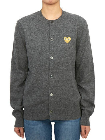 Gold Heart Waffen Wool Cardigan - COMME DES GARCONS - BALAAN 1