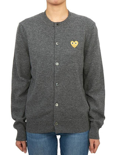 Gold Heart Waffen Wool Cardigan - COMME DES GARCONS - BALAAN 1