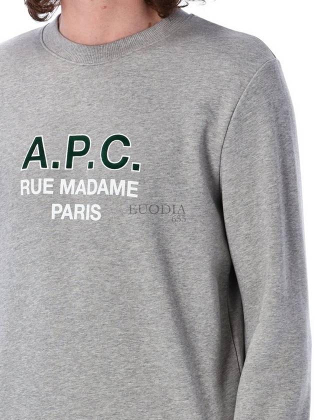 Logo Print Cotton Sweatshirt Heather Grey - A.P.C. - BALAAN 4