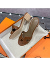 Women's Oasis Sandals Calfskin Gold Brown - HERMES - BALAAN 5