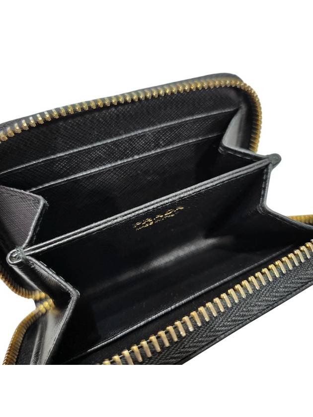 1MM268 Black Saffiano Gold Logo Card Wallet - PRADA - BALAAN 9