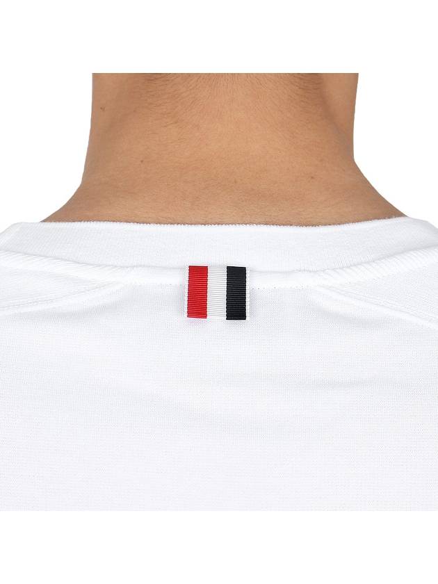 4-Bar Striped Cotton Long Sleeve T-Shirt White - THOM BROWNE - BALAAN 11