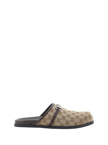 Men s Horsebit GG Canvas Slippers Beige - GUCCI - BALAAN 1