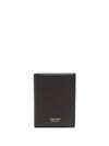 T Line Logo Fold Card Wallet Chocolate - TOM FORD - BALAAN 1