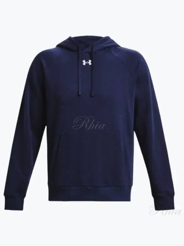 UA Rival Fleece Hoodie Navy - UNDER ARMOUR - BALAAN 2