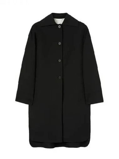 Black cotton spread collar coat - JIL SANDER - BALAAN 1