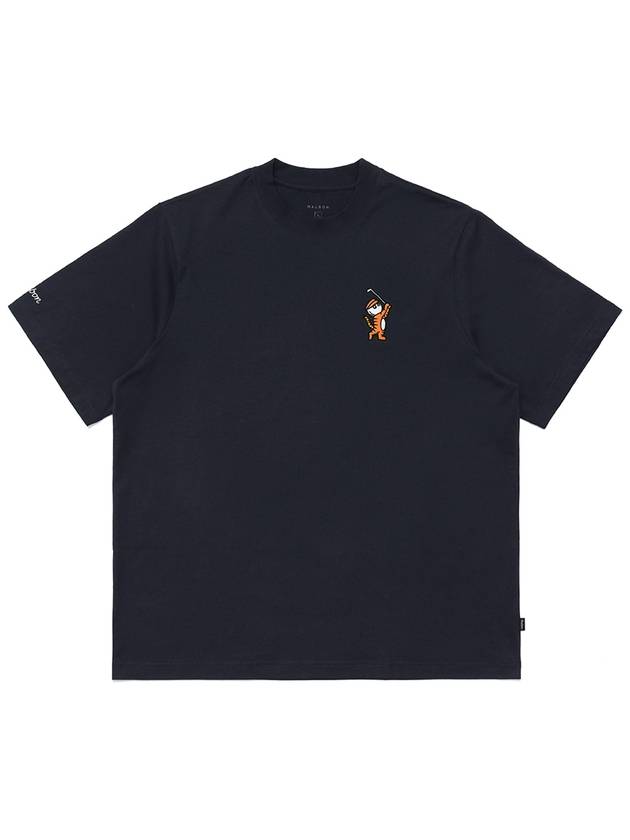 Tiger Collection Bucket Point T Shirt NAVY - MALBON GOLF - BALAAN 1