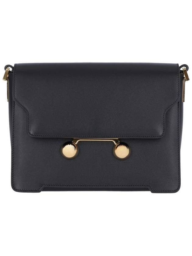 Trunkaroo Medium Leather Shoulder Bag Black - MARNI - BALAAN 2