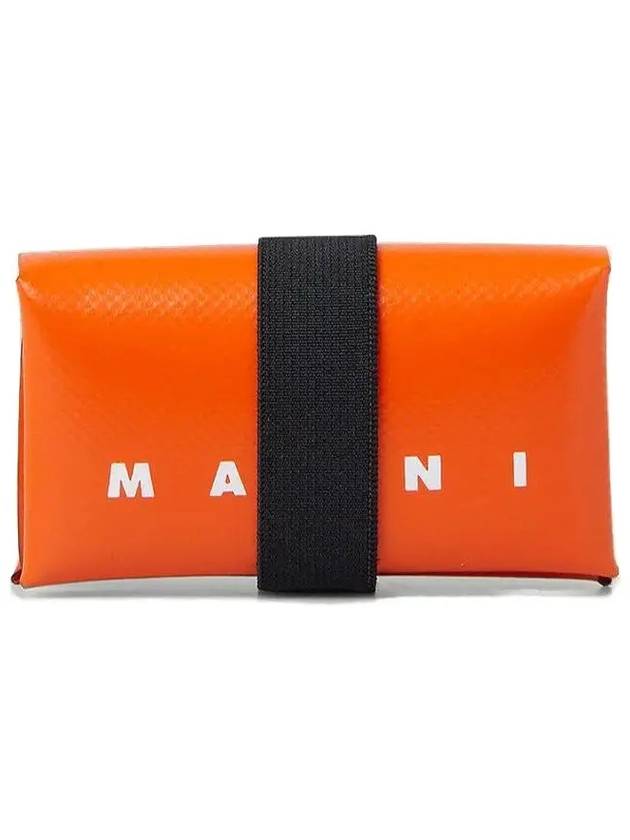 Logo Banded Coin Card Wallet Orange - MARNI - BALAAN 3