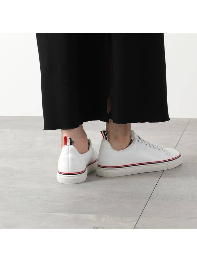 Women's Tennis Striped Low Top Sneakers White - THOM BROWNE - BALAAN 5