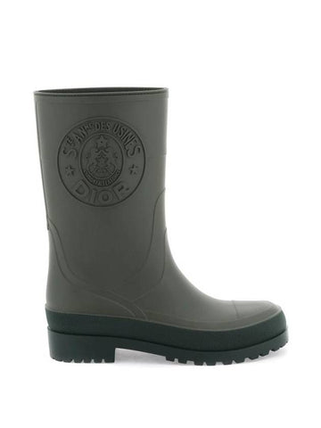 Diorunion Logo Rain Boots Grey - DIOR - BALAAN 1