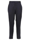 Low Rise Side Tab Wool Slacks Charcoal - THOM BROWNE - BALAAN 2