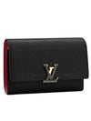 Capucines Taurillon Leather Medium Wallet Black Pink - LOUIS VUITTON - BALAAN 1