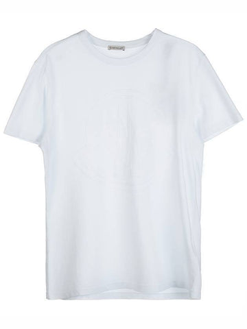 Men's Big Logo Print Short Sleeve T-Shirt White - MONCLER - BALAAN 1