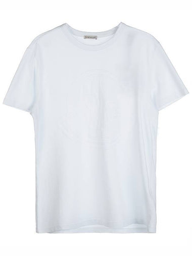 Men's Big Logo Print Short Sleeve T-Shirt White - MONCLER - BALAAN 1