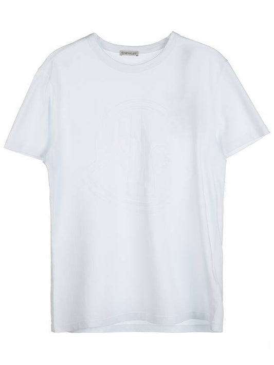 Men's Big Logo Print Short Sleeve T-Shirt White - MONCLER - BALAAN.