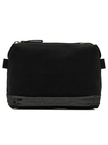 Sequin Zipper Small Case Pouch Bag Black - VANESSA BRUNO - BALAAN 1