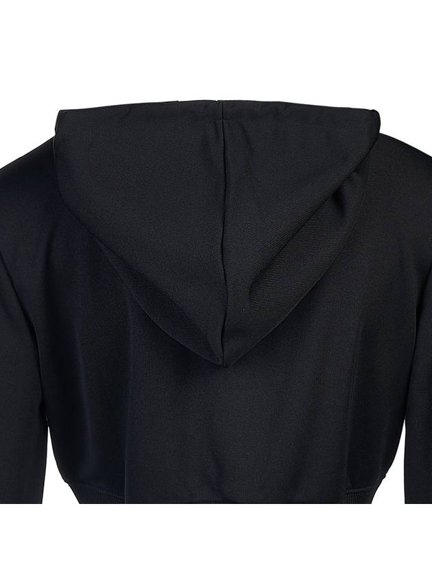 Women's Crop Interlock Hooded Zip-up Black - COURREGES - BALAAN 7