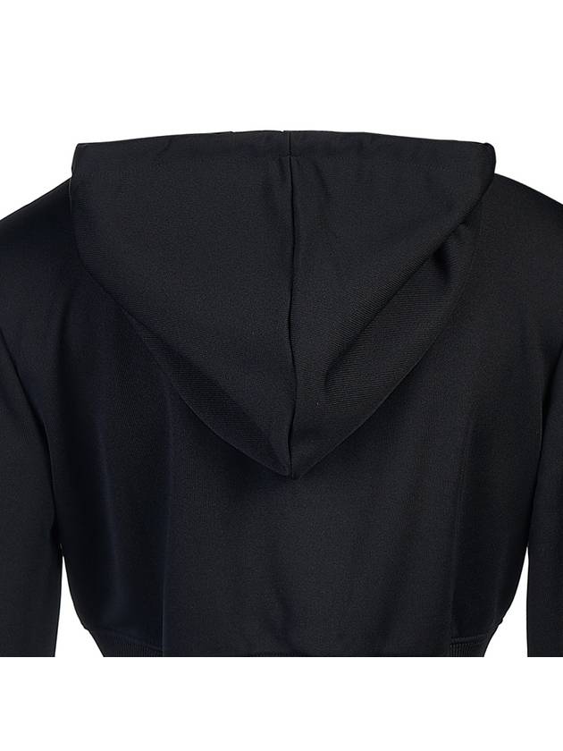 Crop Interlock Zip Up Hoodie Black - COURREGES - BALAAN 7