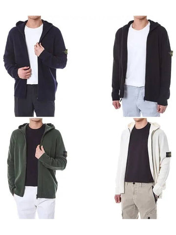 Wappen patch hooded knit zipup cardigan - STONE ISLAND - BALAAN 1