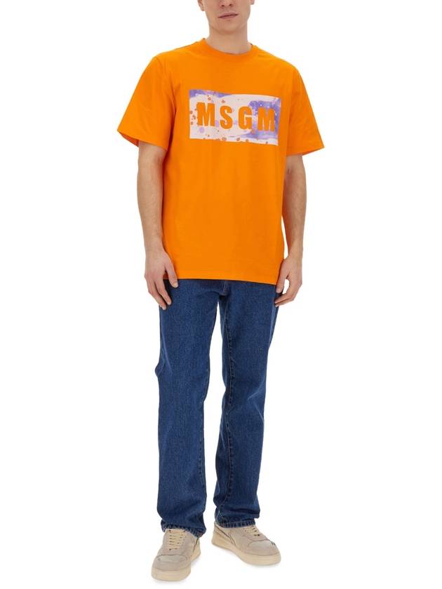 Short Sleeve T-Shirt 3640MM138 24700210 ORANGE - MSGM - BALAAN 3