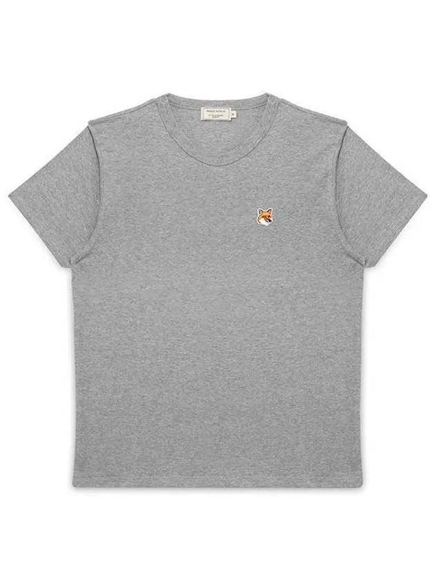 Fox Head Patch Short Sleeve T-Shirt Grey - MAISON KITSUNE - BALAAN 2