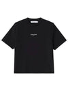 Paris Embroidered Logo Boxy Short Sleeve T-Shirt Black - MAISON KITSUNE - BALAAN 1