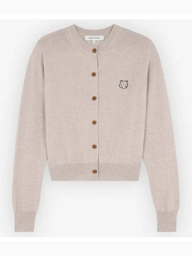 Bold Fox Head Patch Regular Cardigan Beige Melange - MAISON KITSUNE - BALAAN 3